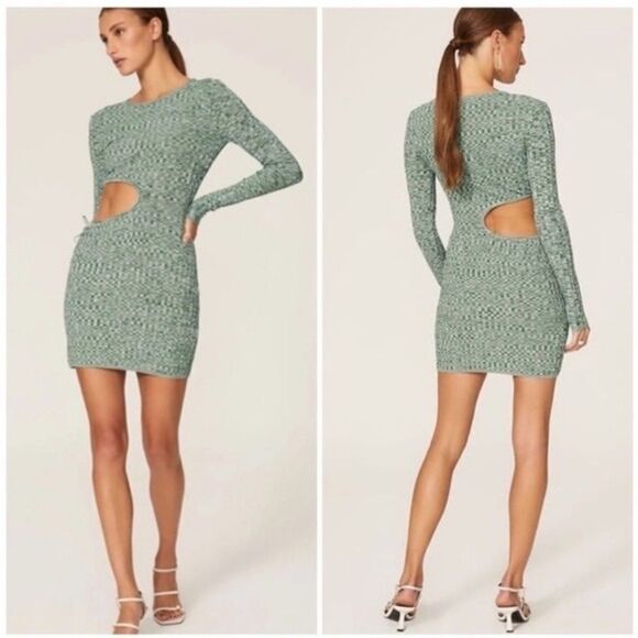 Aya Muse Heather Mini Green Turquoise Dress Cut Out Size XS - Picture 6 of 11